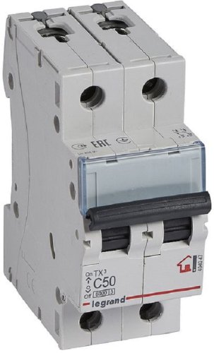 Выключатель автоматический Legrand TX3 6000 2п 50А C 6кА картинка